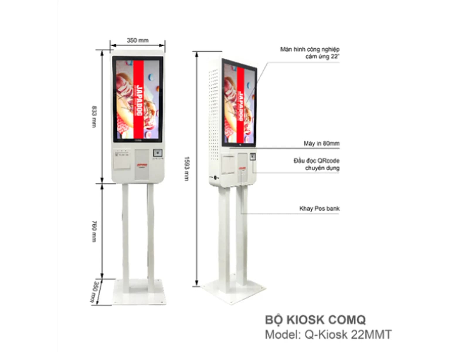 KIOSK Self service COMQ Q-KIOSK 22MMT (Series) - Góc 4