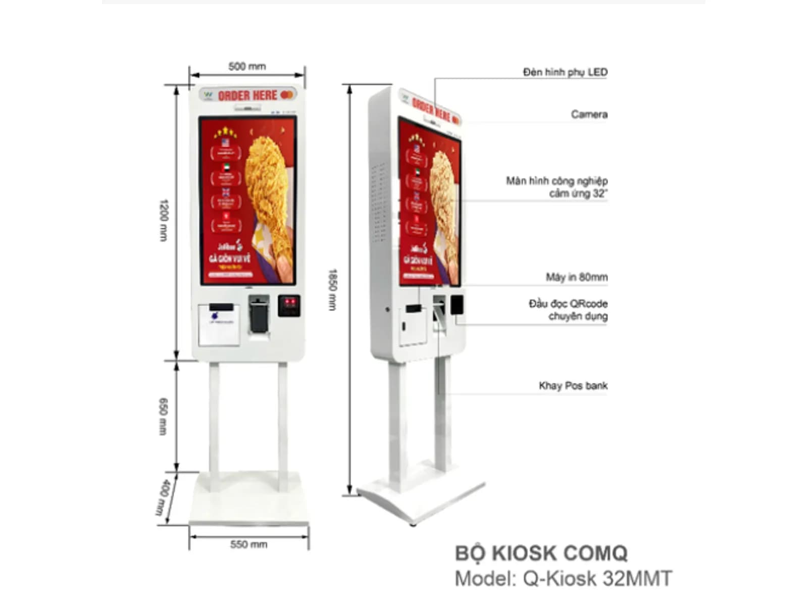 KIOSK Self service COMQ Q-KIOSK 32MMT (Series) - Góc 6